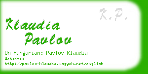 klaudia pavlov business card